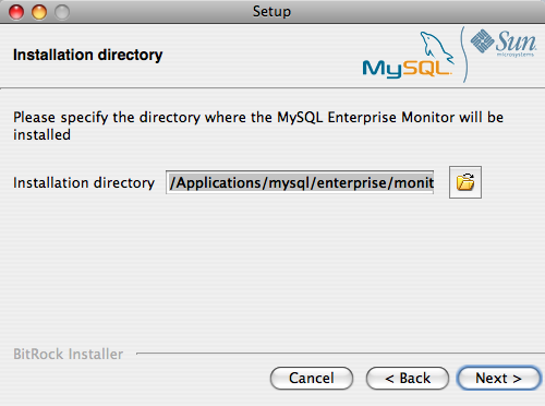 Installing MySQL Monitor on OS X:
                Installation Directory